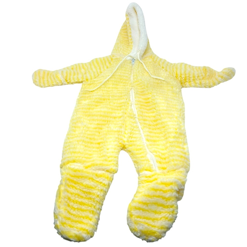 Cozy Yellow Striped Kids One Piece vintage
